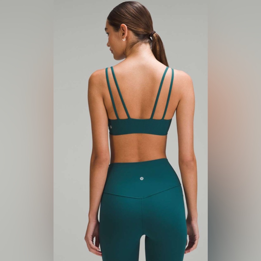 Lululemon like a cloud ribbed bra in storm teal